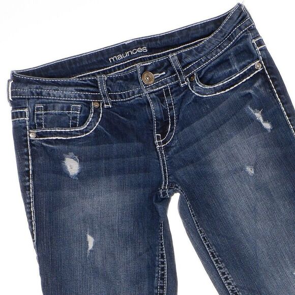 Maurices Skinny Ankle Jeans 1/2 Junior Womens Distressed Blue Stretch 29x25.5 - Picture 2 of 9